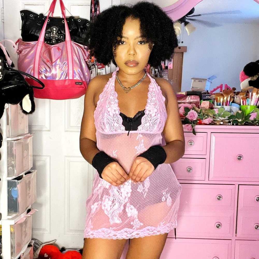 Baby Pink Slip Dress - image 7