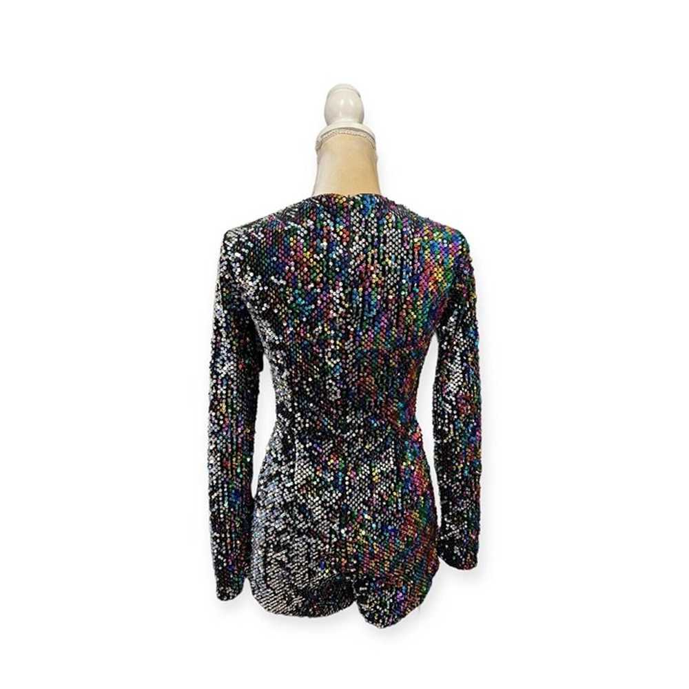 Forever 21 Rainbow Sequin Romper Size S Small Lon… - image 3
