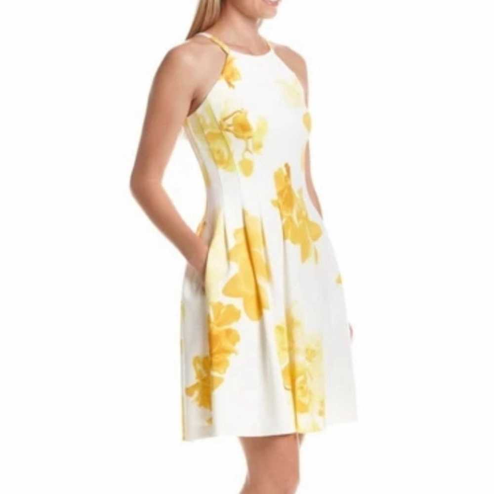 Calvin Klein Yellow Floral Sleeveless Pockets Ple… - image 2