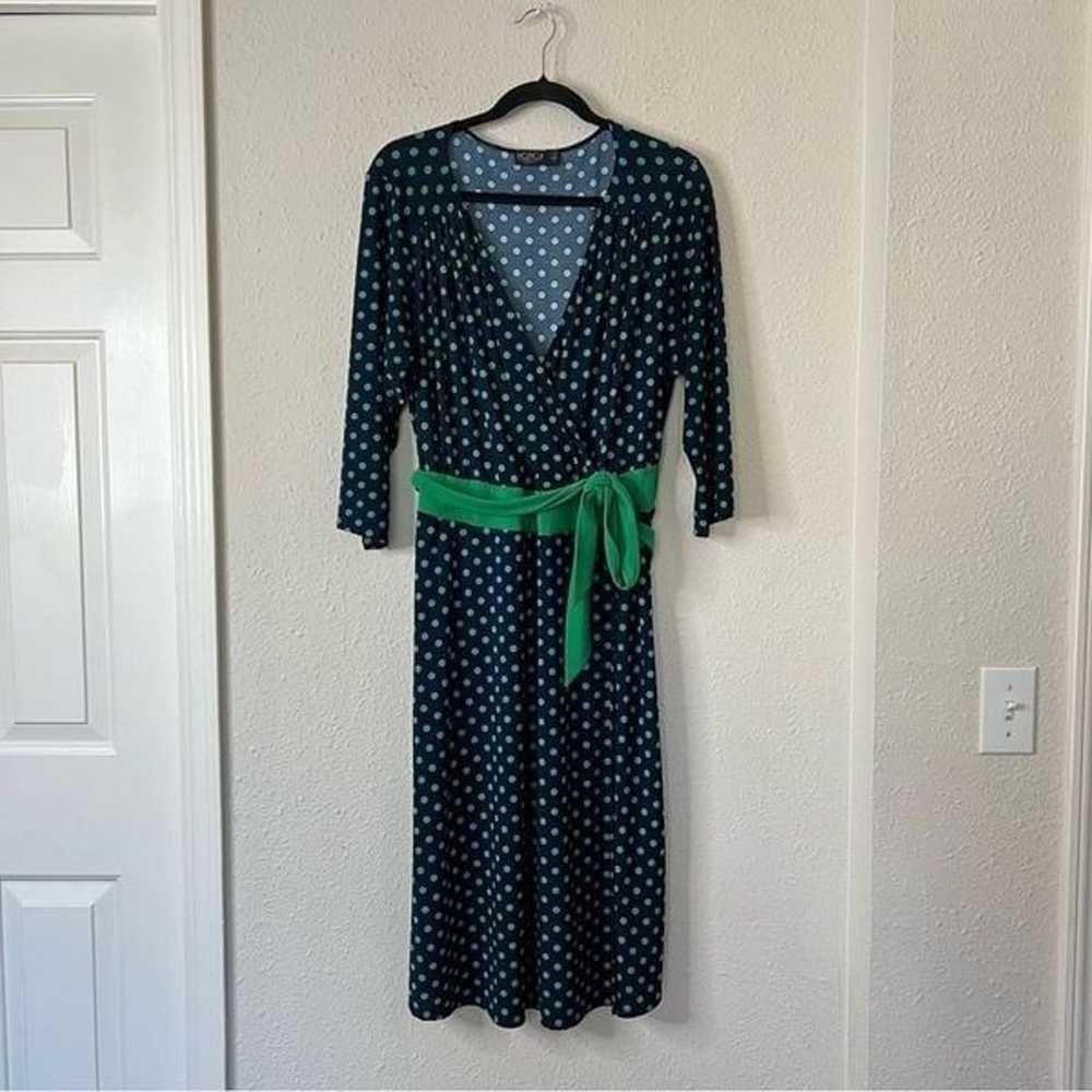 IGIGI Polka Dot V-Neck Wrap Dress Size 14/16 - image 3