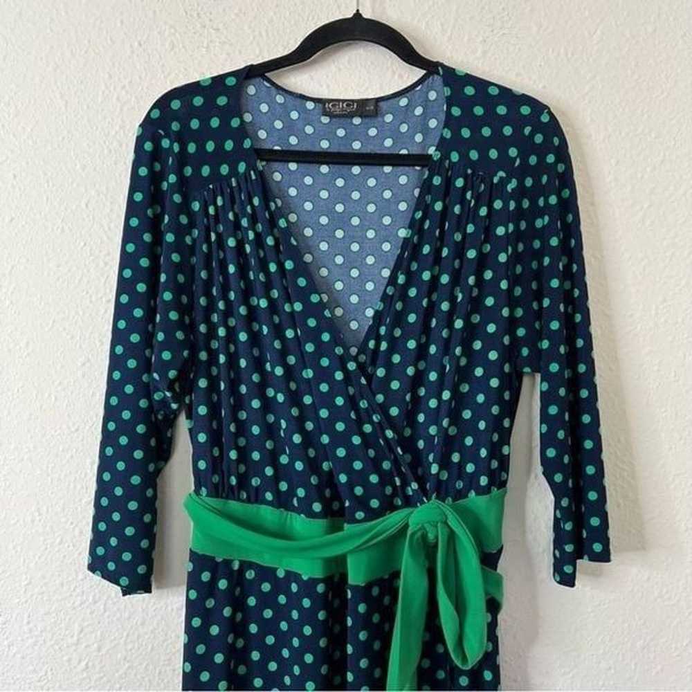IGIGI Polka Dot V-Neck Wrap Dress Size 14/16 - image 4