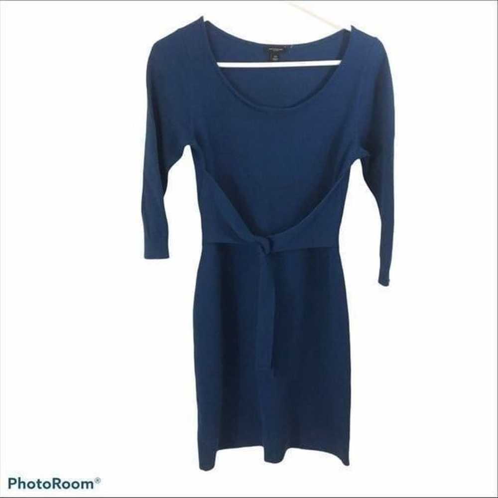 Blue Ann Taylor Wool Blend Tie Front Dress Size XS - image 11