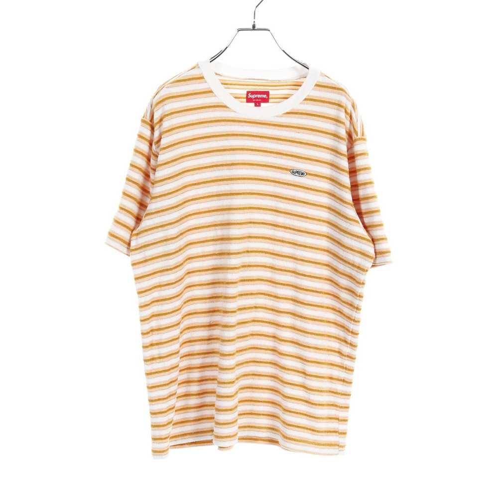 Supreme Multi Stripe Terry Tee T-Shirt Cotton Ora… - image 1