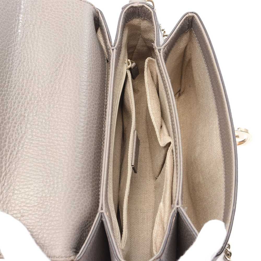 Gucci Interlocking G Handbag Leather Gray Beige - image 3
