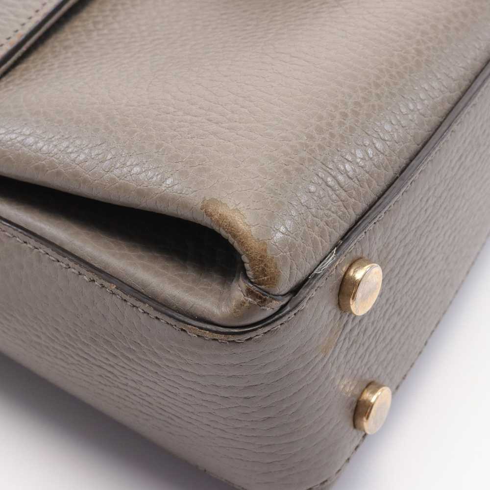Gucci Interlocking G Handbag Leather Gray Beige - image 7