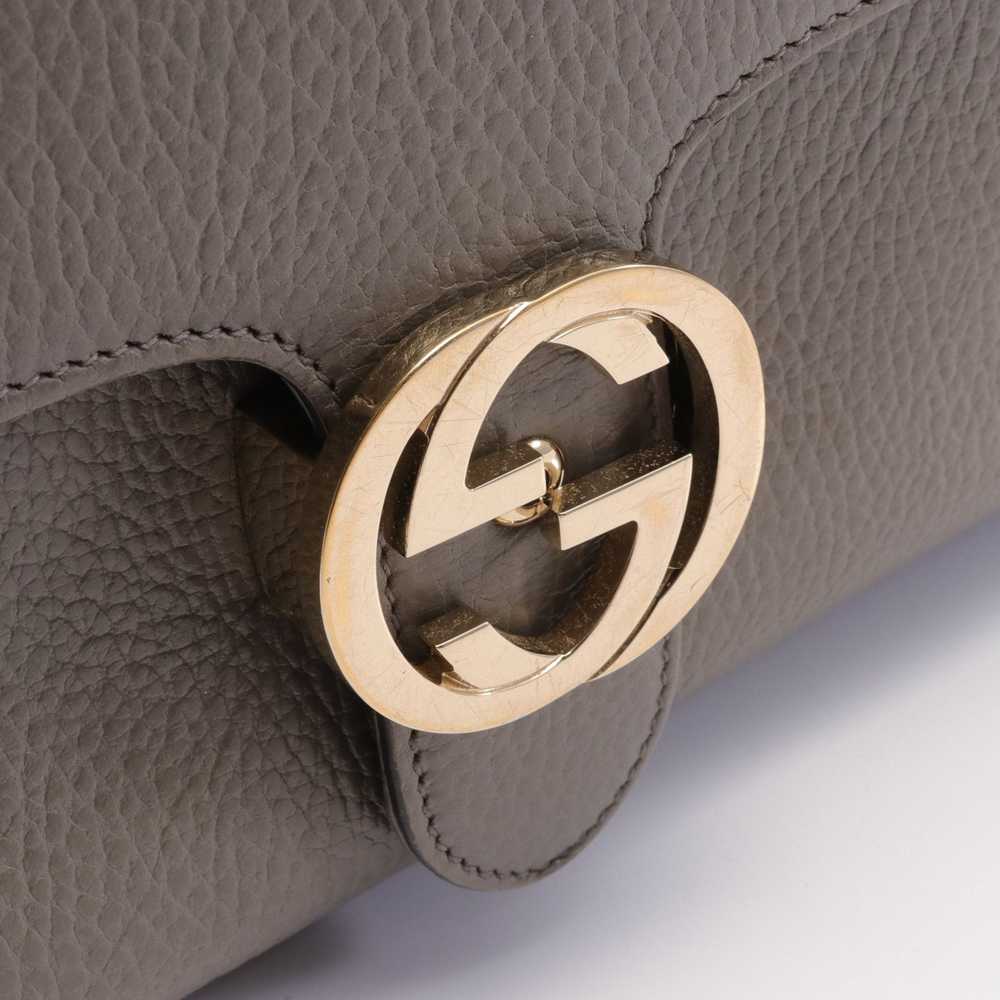 Gucci Interlocking G Handbag Leather Gray Beige - image 9
