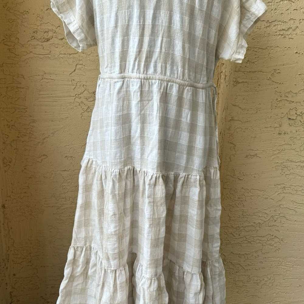 Madewell Gingham Tiered Button Front Midi Dress - image 2