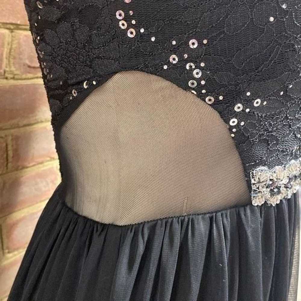 BCX Black Lace & Sequin Sleeveless Chiffon Dress … - image 4