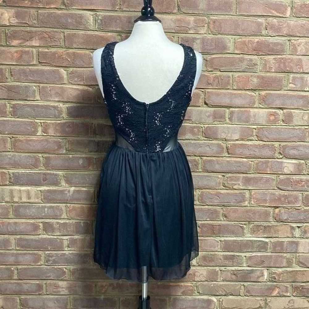 BCX Black Lace & Sequin Sleeveless Chiffon Dress … - image 5