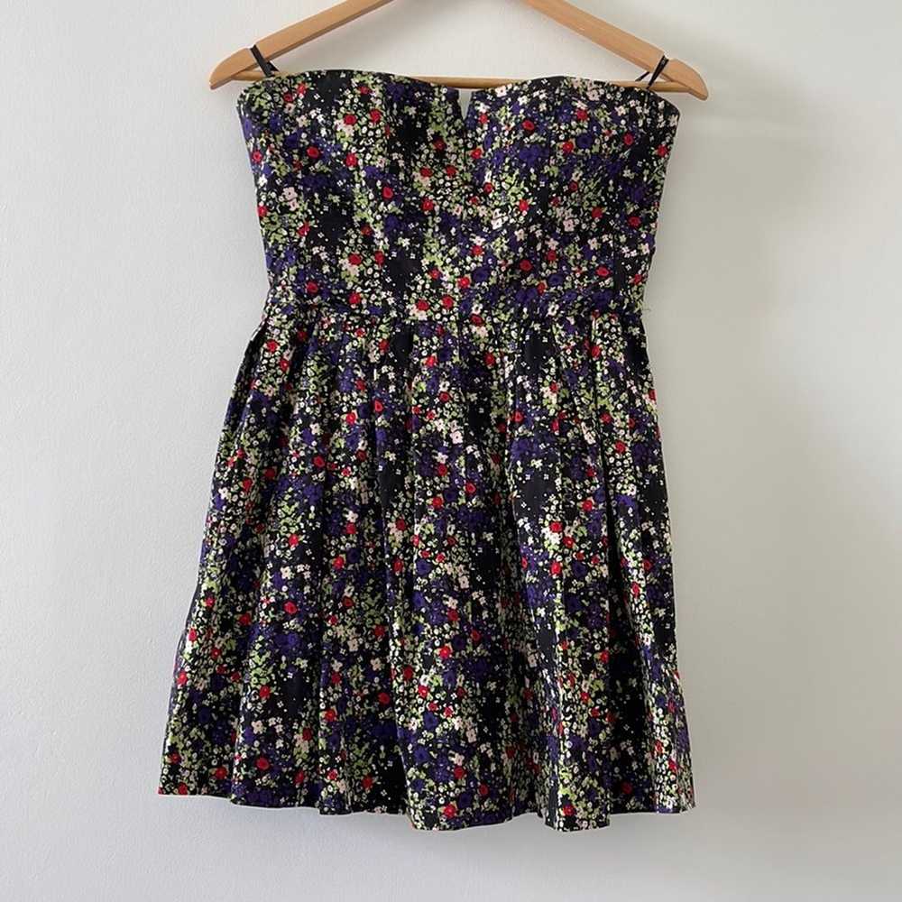 Bebe Strapless Party Dress Floral Size Small - image 2