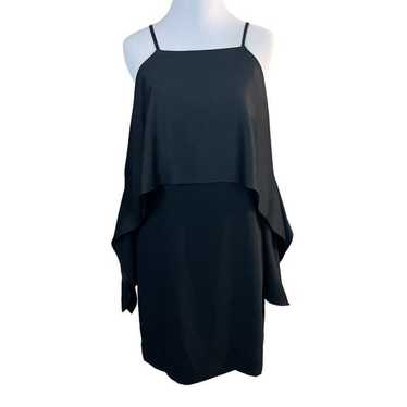 TRINA TURK Dress 4 Black Cold Shoulder Flutter Sl… - image 1