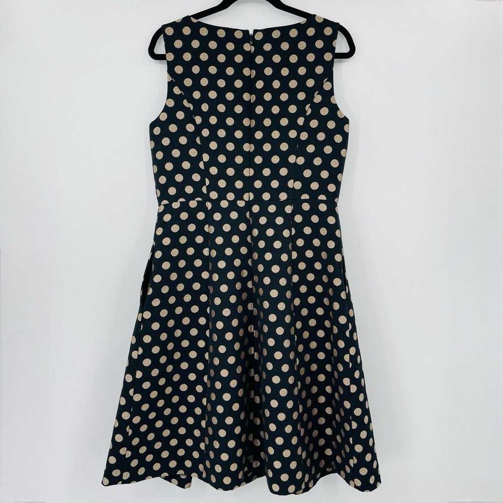 Talbots Womens Dress Size 10 Black Gold Dot Sleev… - image 5