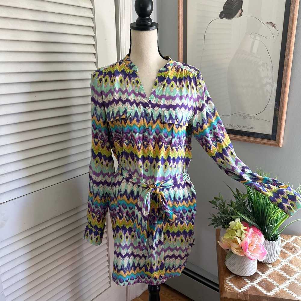 HAUTE HIPPIE Womens Dress 100% Silk Multicolor Be… - image 2