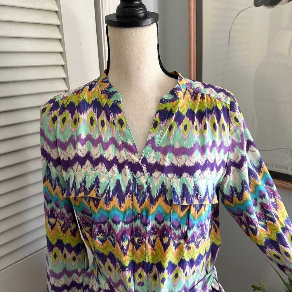 HAUTE HIPPIE Womens Dress 100% Silk Multicolor Be… - image 3