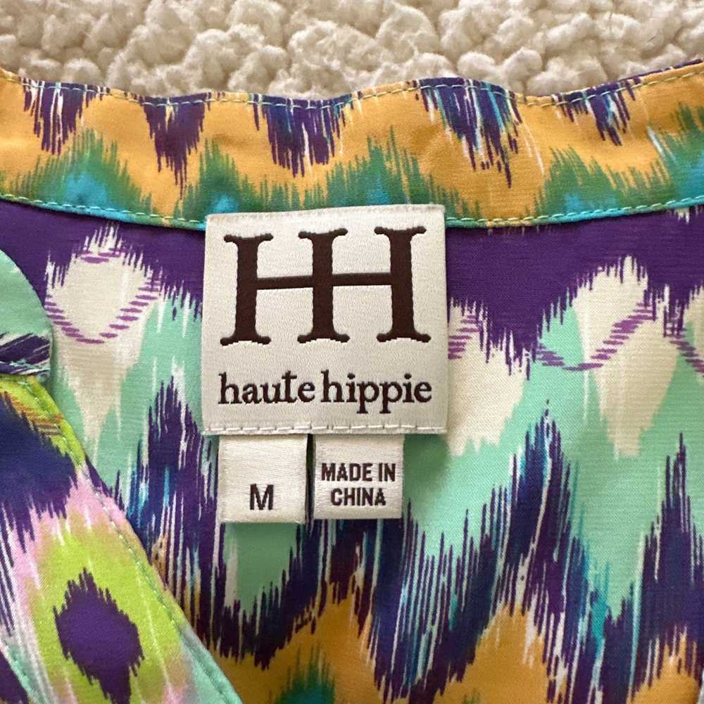 HAUTE HIPPIE Womens Dress 100% Silk Multicolor Be… - image 8
