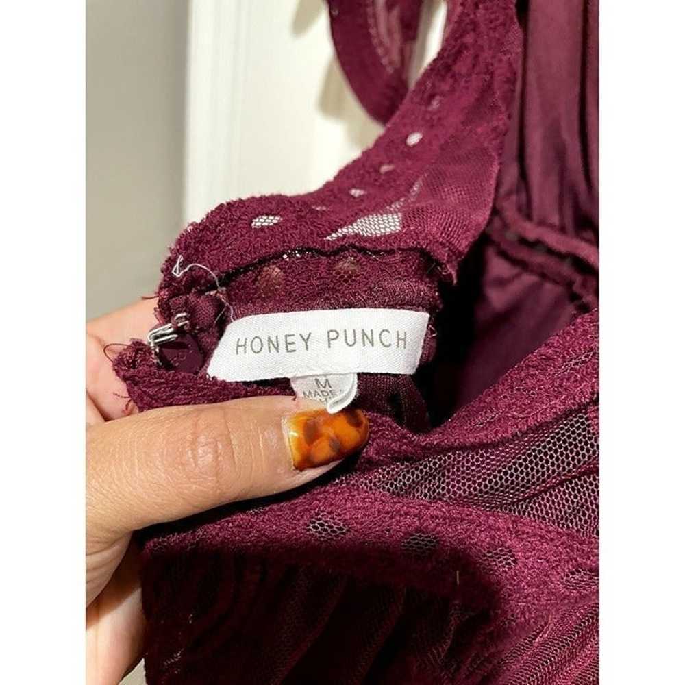 Honey Punch Lace Maxi Dress Romper Jumpsuit Wine … - image 5
