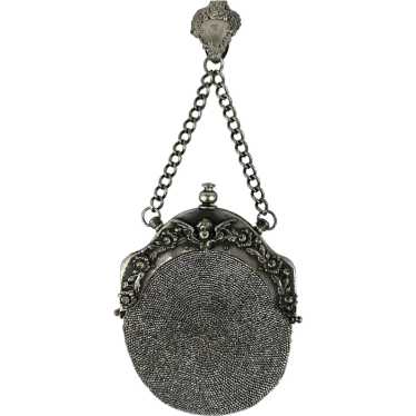 Victorian Cherub Chatelaine Purse with Cut Steel … - image 1