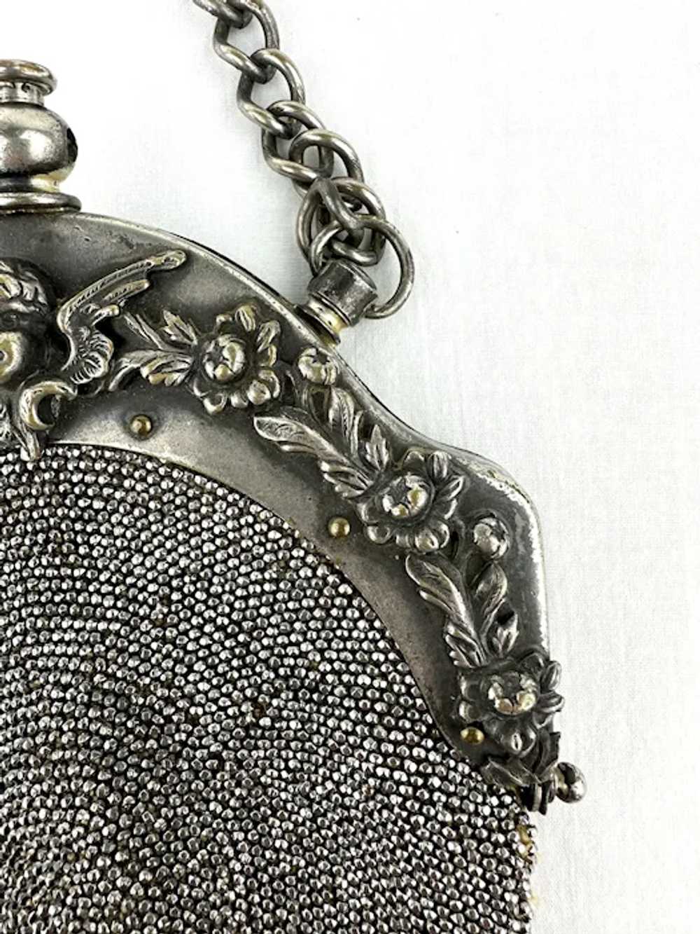 Victorian Cherub Chatelaine Purse with Cut Steel … - image 7