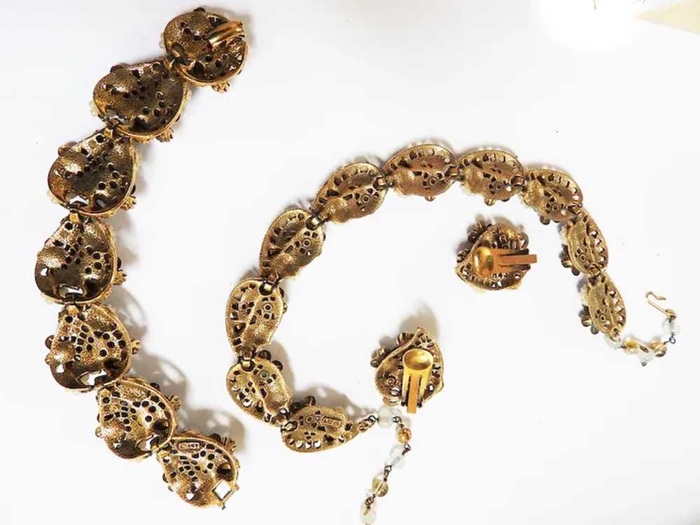 Designer Necklace Bracelet Earrings Parure Signed… - image 4