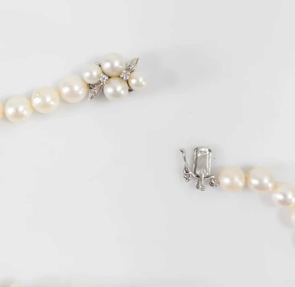 Chinese 14kt White Gold and Pearl Necklace and Br… - image 9