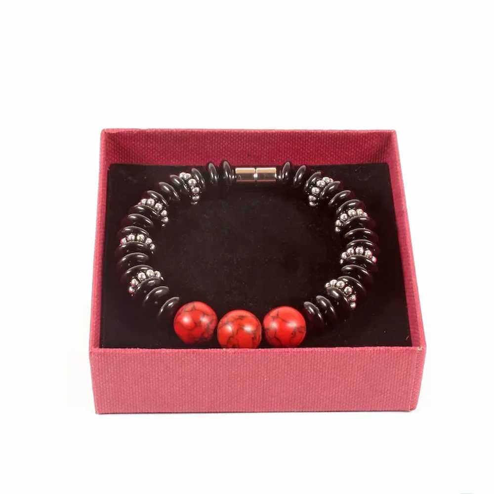 Red natural stone bracelet Holiday sister red how… - image 3