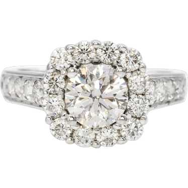 Estate 14K White Gold 2.03 TCW Diamond Engagement… - image 1