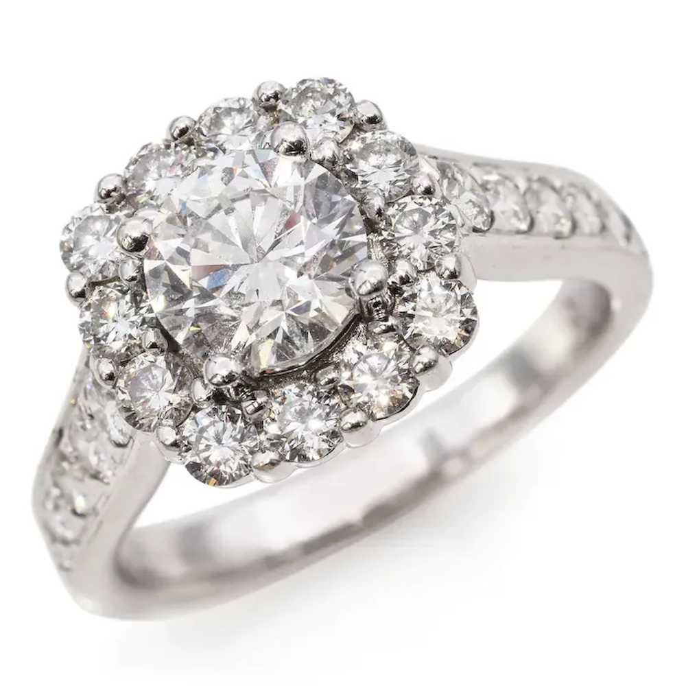 Estate 14K White Gold 2.03 TCW Diamond Engagement… - image 2