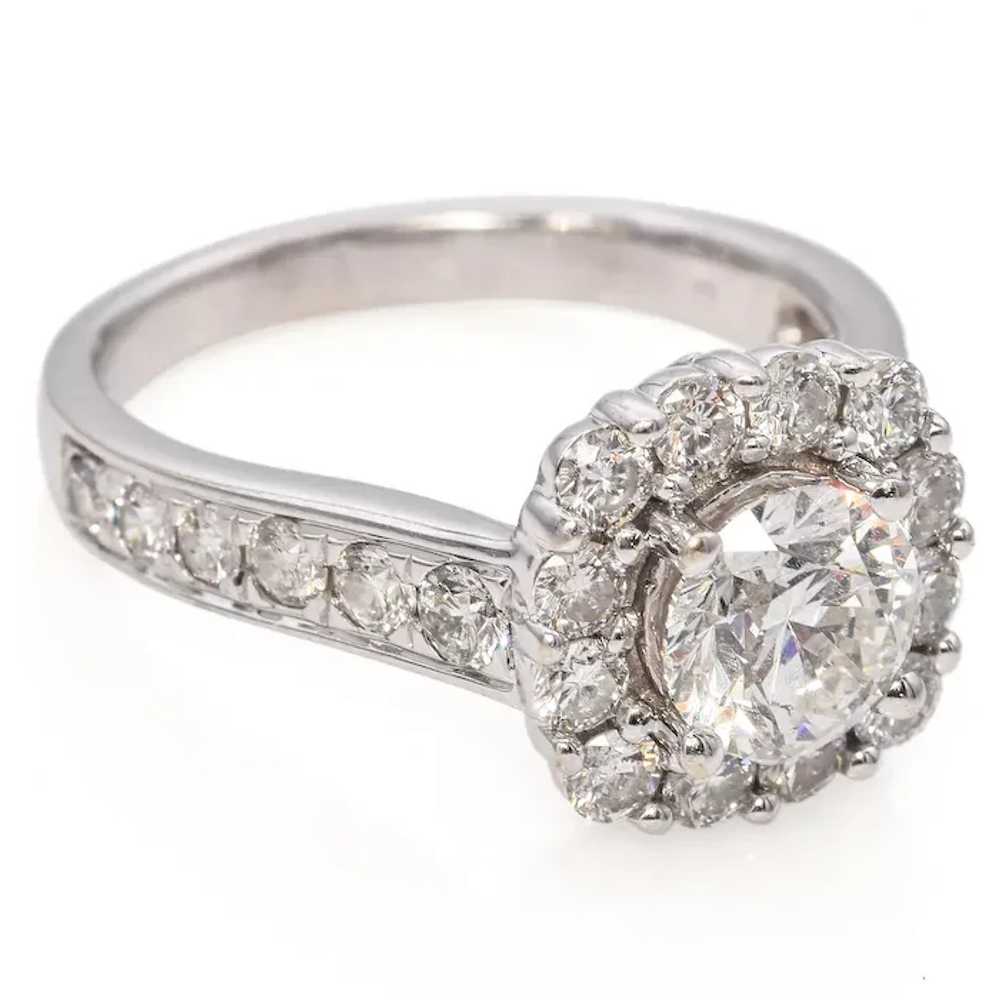 Estate 14K White Gold 2.03 TCW Diamond Engagement… - image 3