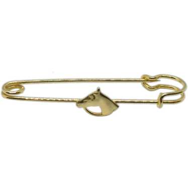 Vintage Gold Tone Horse Head Kilt Pin or Brooch - image 1