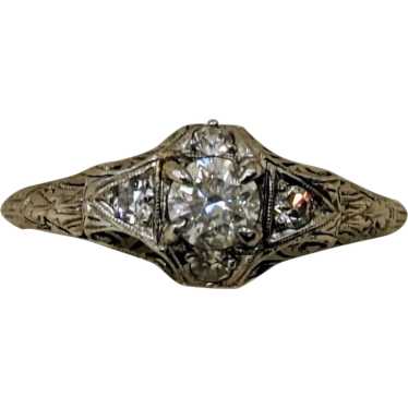 Edwardian Diamond Ring Platinum