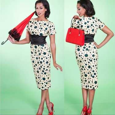 Tatyana Spotty retro polka dot wiggle dress NWT - image 1