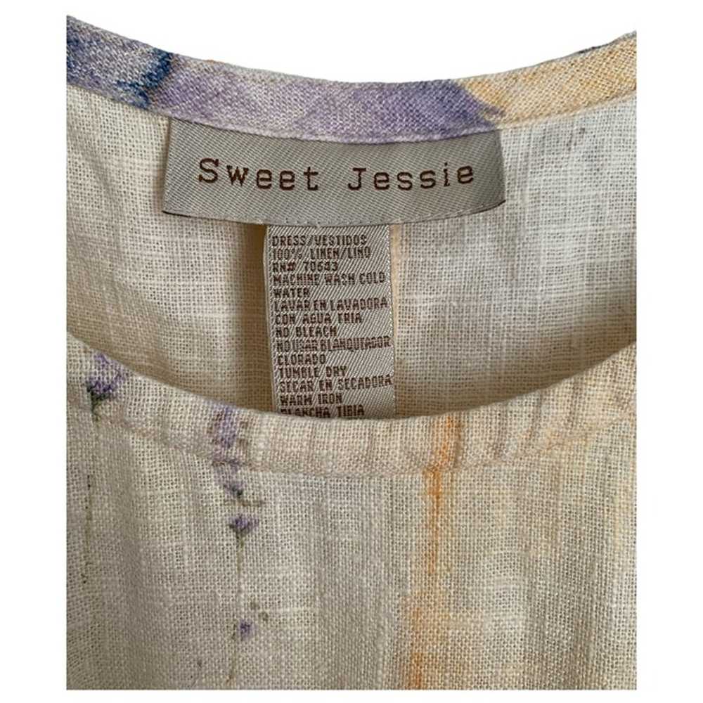Vintage Sweet Jessie Linen Dress - Size Large - N… - image 4