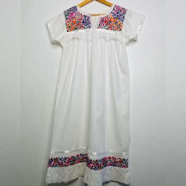 Traditional Mexican Embroidered House Dress - image 1