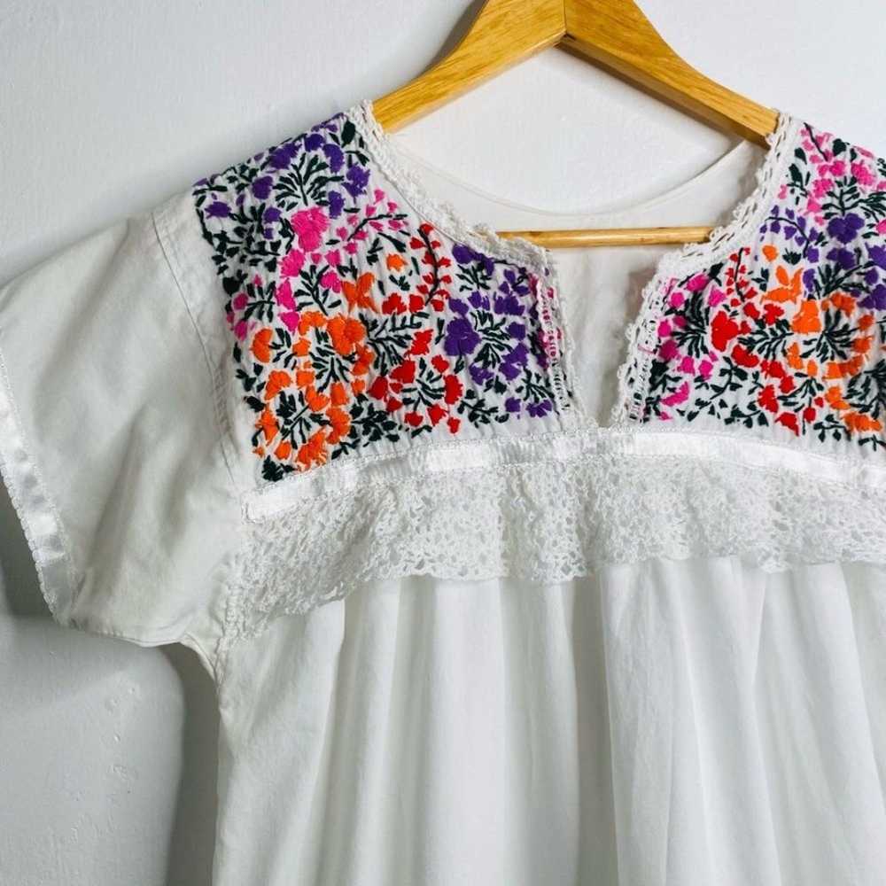 Traditional Mexican Embroidered House Dress - image 3