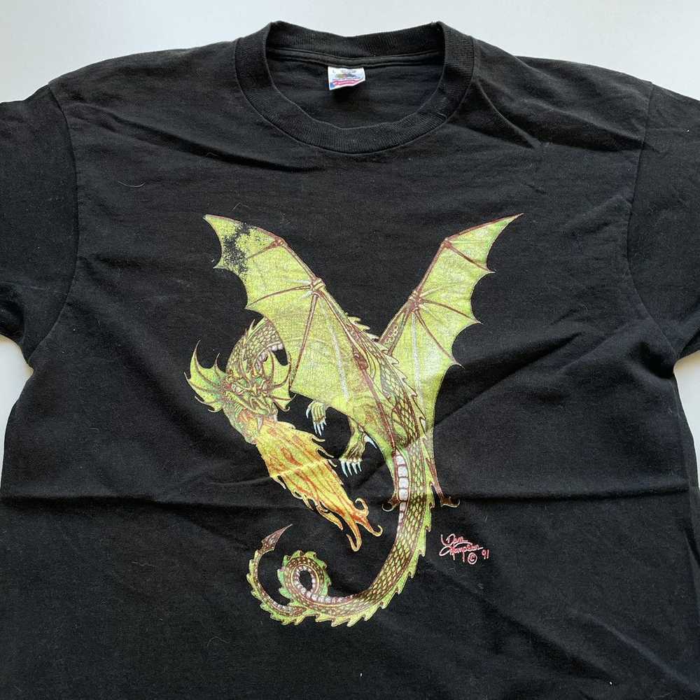 Art × Vintage Crazy Vintage 90s Dragon Art Graphi… - image 2