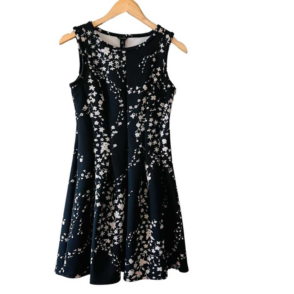 Ann Taylor Floral Pleated Sleeveless Scuba Dress … - image 2