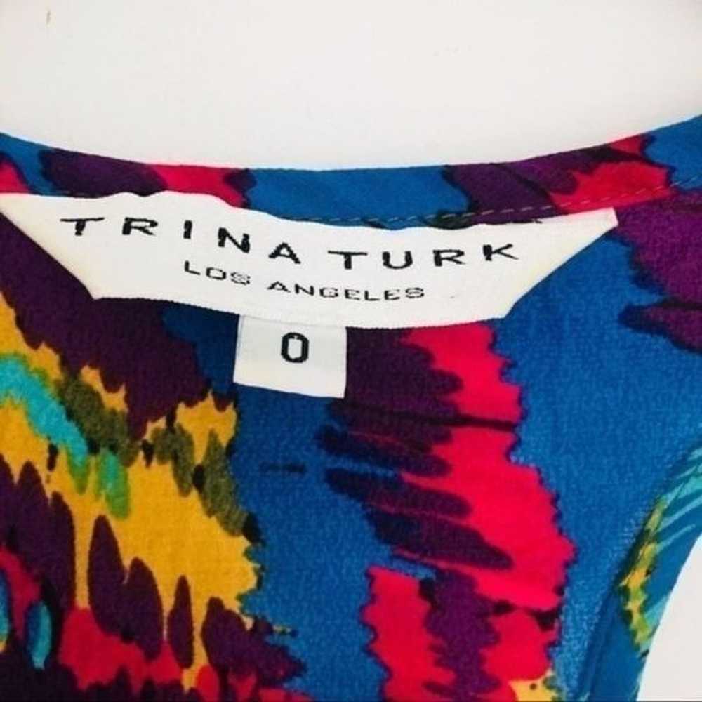 Trina Turk abstract silk racerback dress - image 4