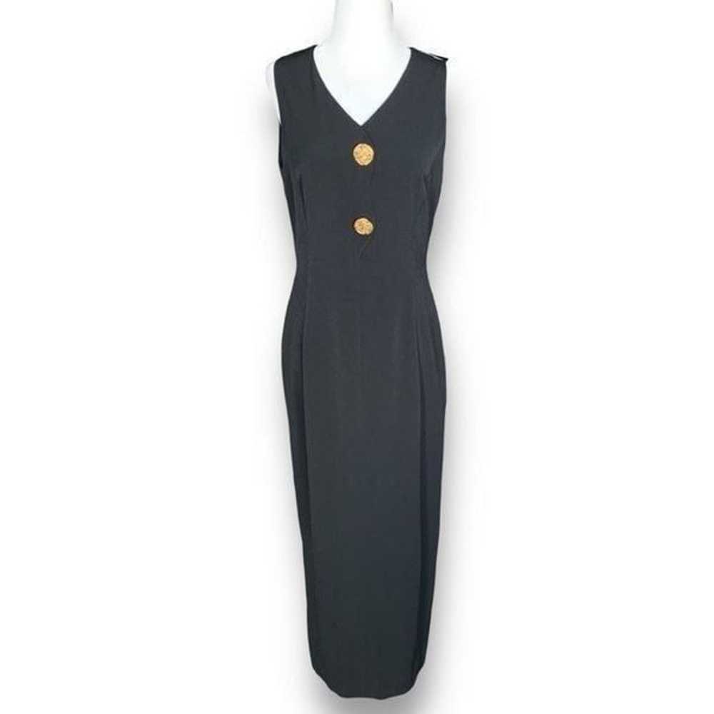 Vintage Evan Picone Dress Black Waistcoat Sleevel… - image 10