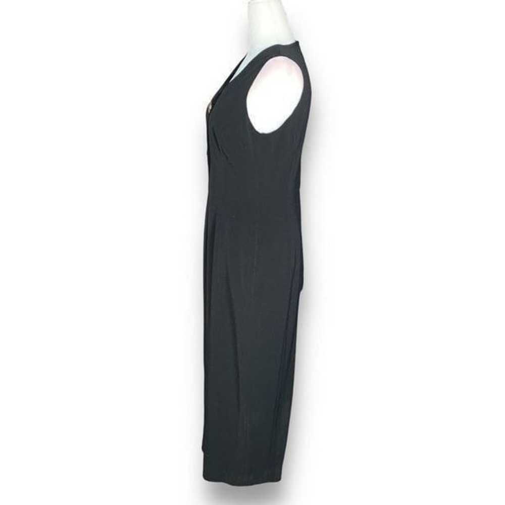 Vintage Evan Picone Dress Black Waistcoat Sleevel… - image 2
