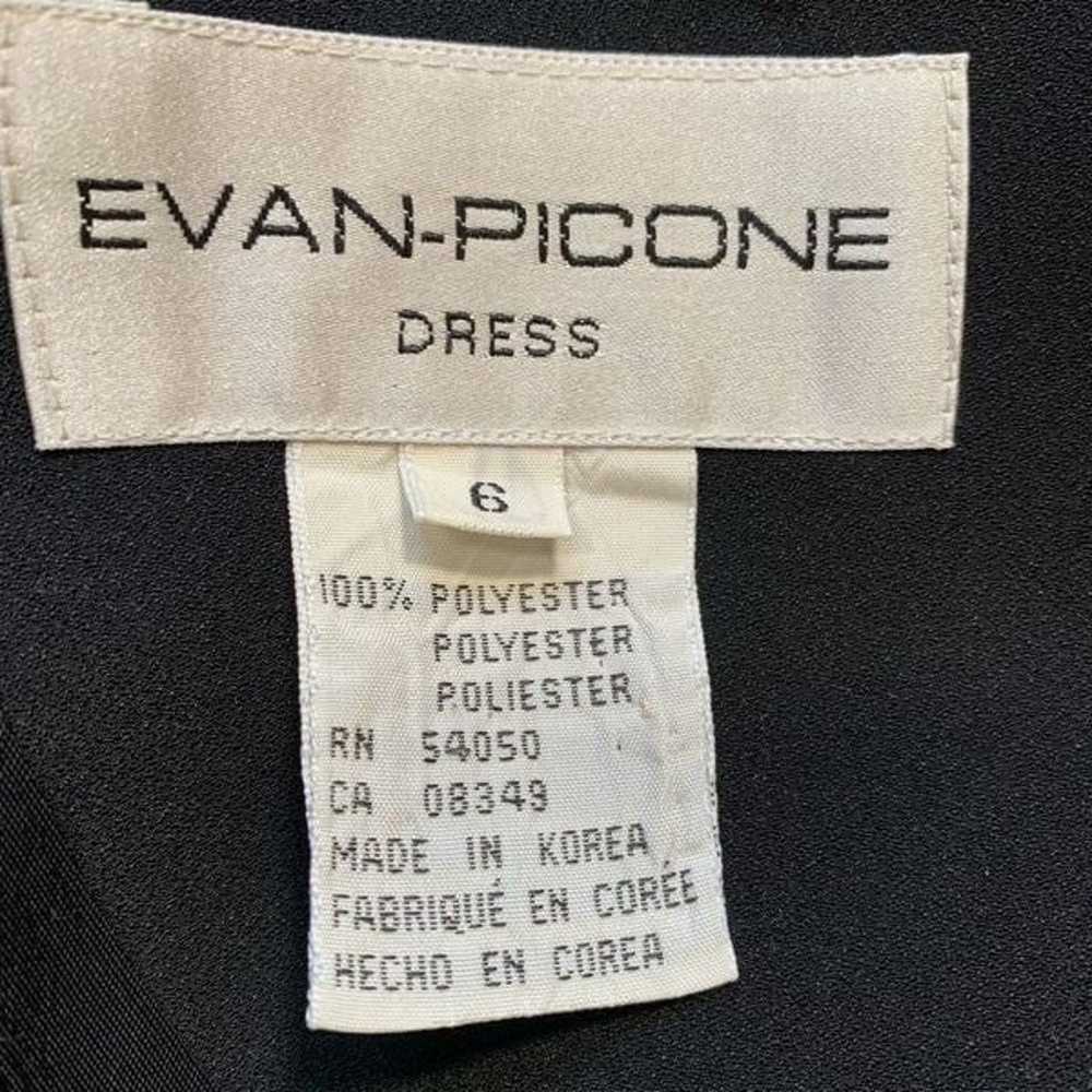 Vintage Evan Picone Dress Black Waistcoat Sleevel… - image 9