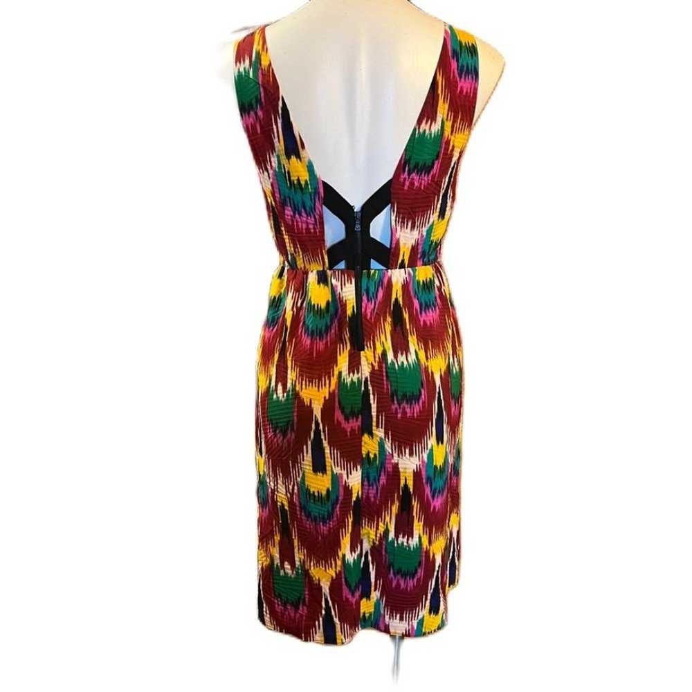 ALICE + OLIVIA Alameda Ikat Print Silk Dress With… - image 3