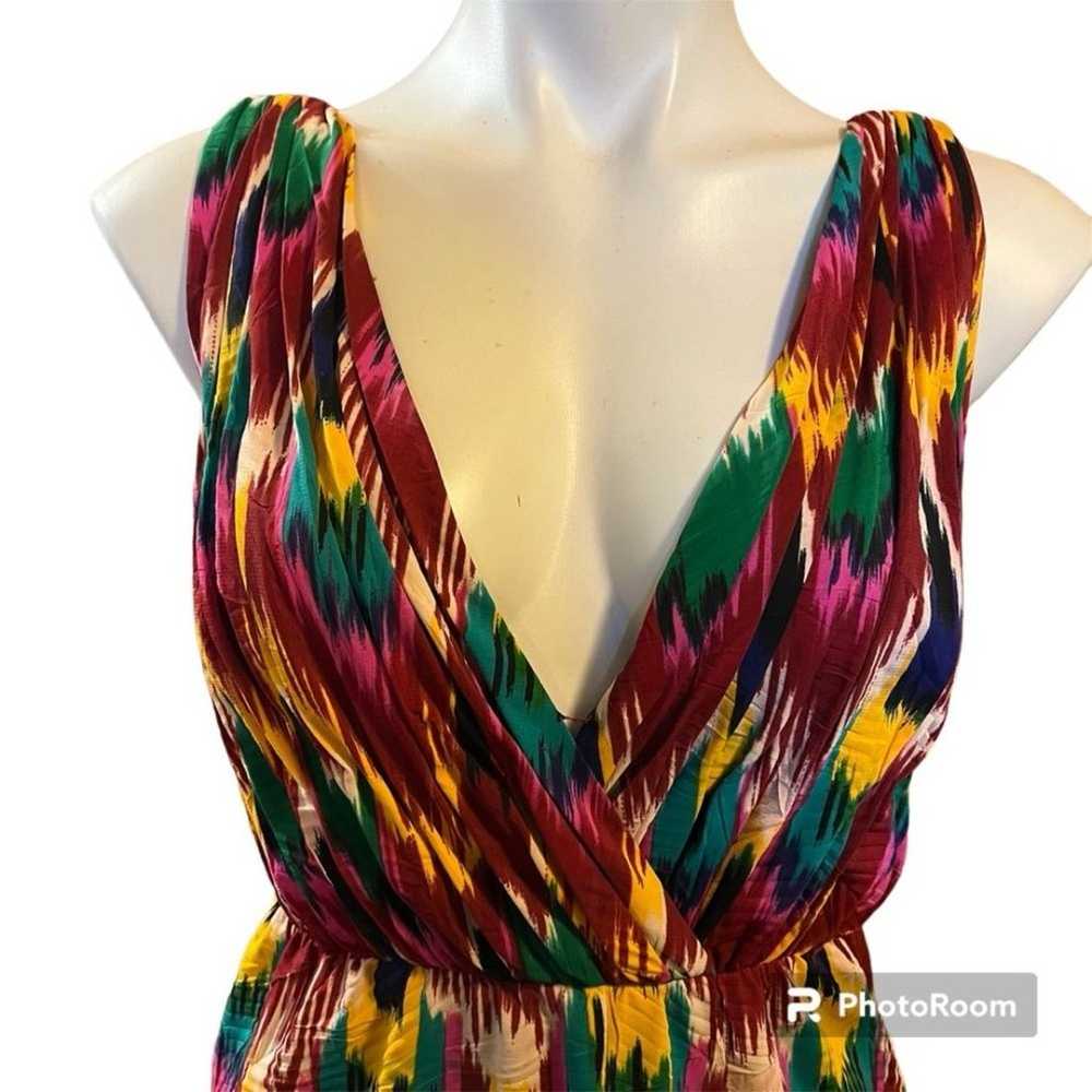 ALICE + OLIVIA Alameda Ikat Print Silk Dress With… - image 5