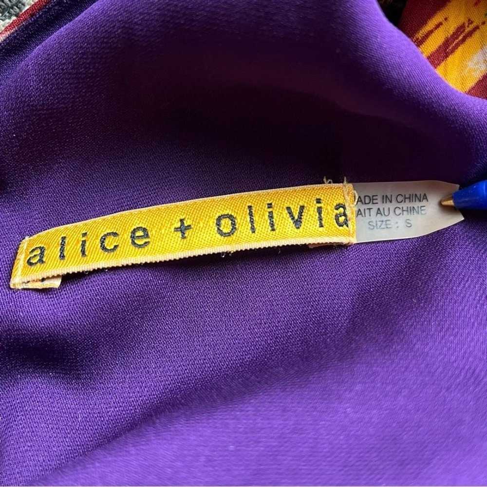 ALICE + OLIVIA Alameda Ikat Print Silk Dress With… - image 8