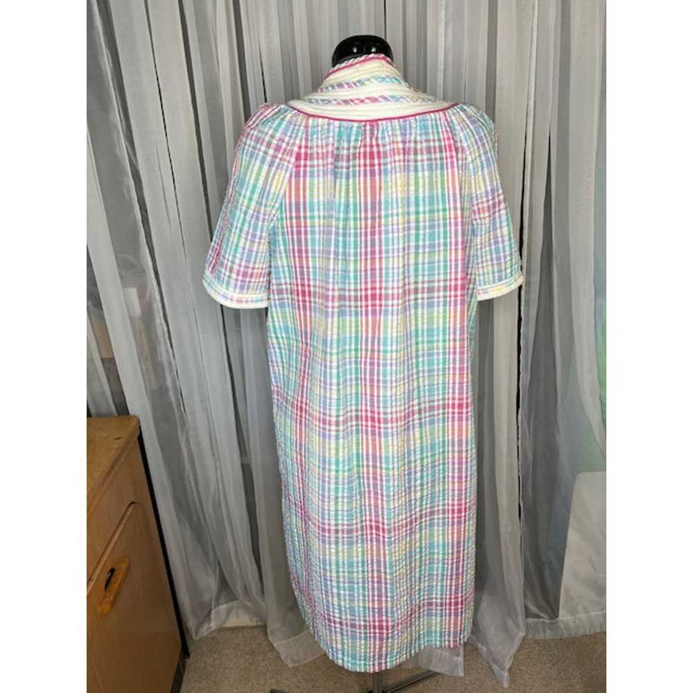 nap dress duster plaid quilted collar pink green … - image 5
