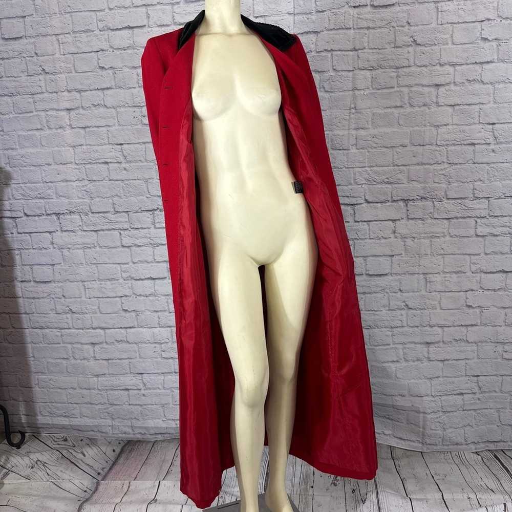 Vintage Kasper A.S.L Red and Black velvet coat dr… - image 10