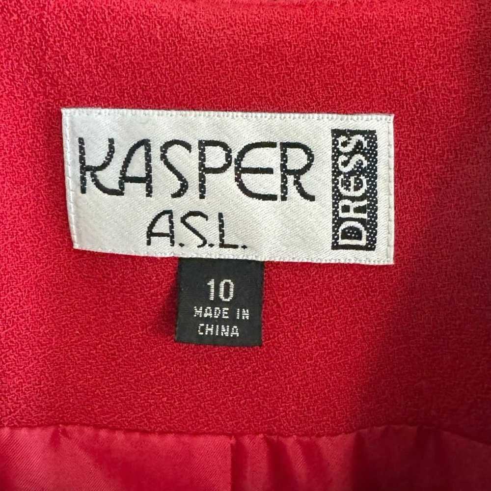 Vintage Kasper A.S.L Red and Black velvet coat dr… - image 11