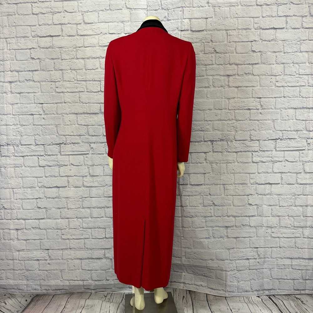 Vintage Kasper A.S.L Red and Black velvet coat dr… - image 7