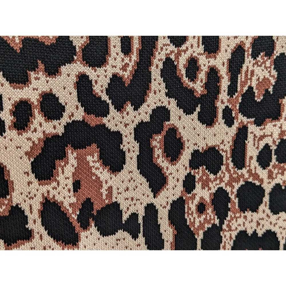 EUC Pink Tartan Leopard Print Bodycon Dress Size … - image 3