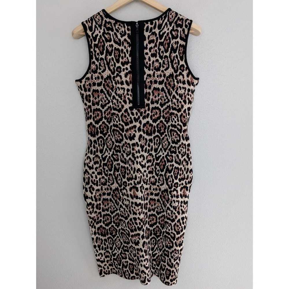 EUC Pink Tartan Leopard Print Bodycon Dress Size … - image 4