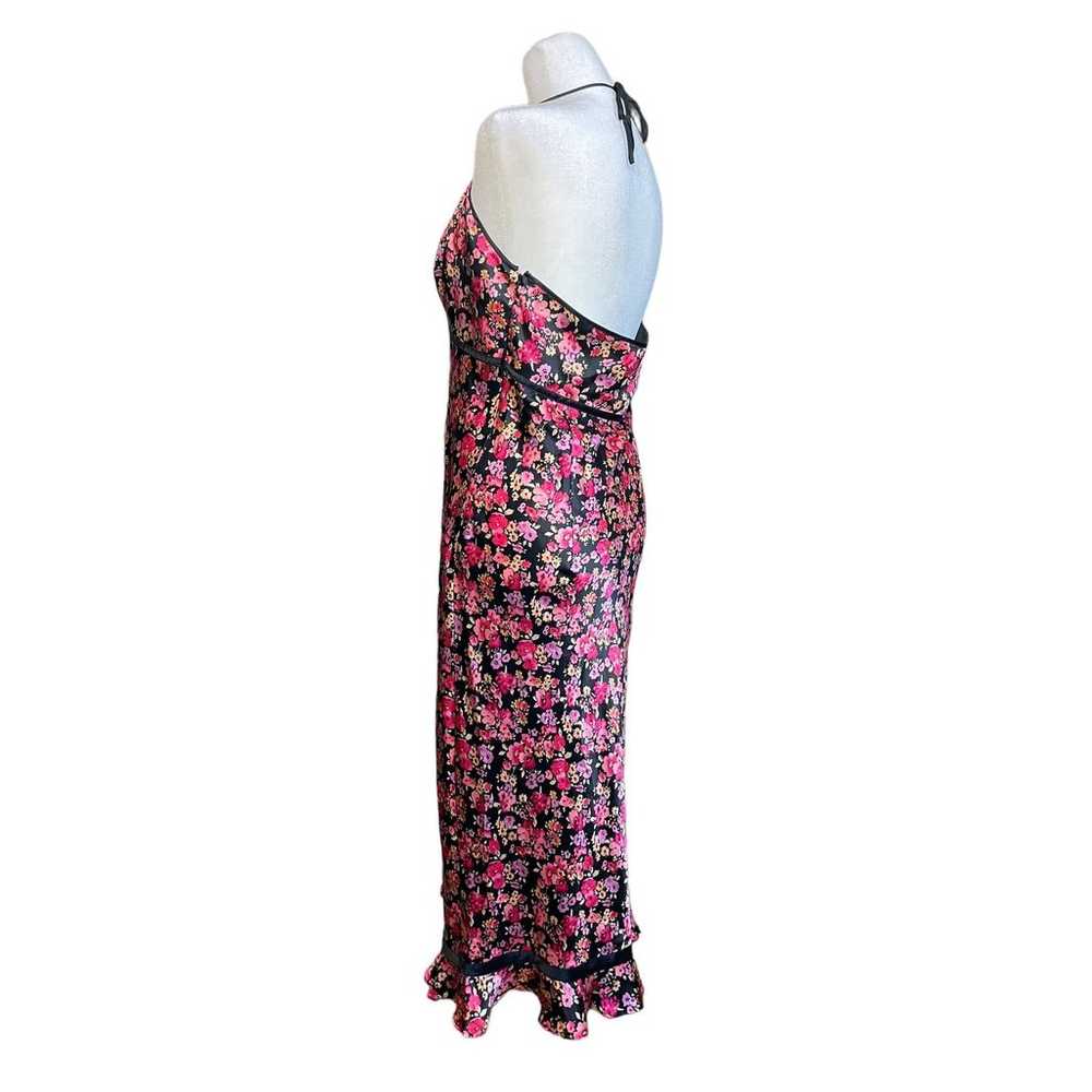 Express Womens Y2K Silk Halter Midi Dress Sz 11/1… - image 4